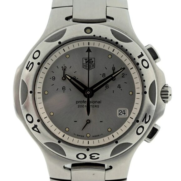 Tag Heuer 39mm Men's Kirium Silver Dial Chronograph Swiss SS Watch - Picture 1 of 9